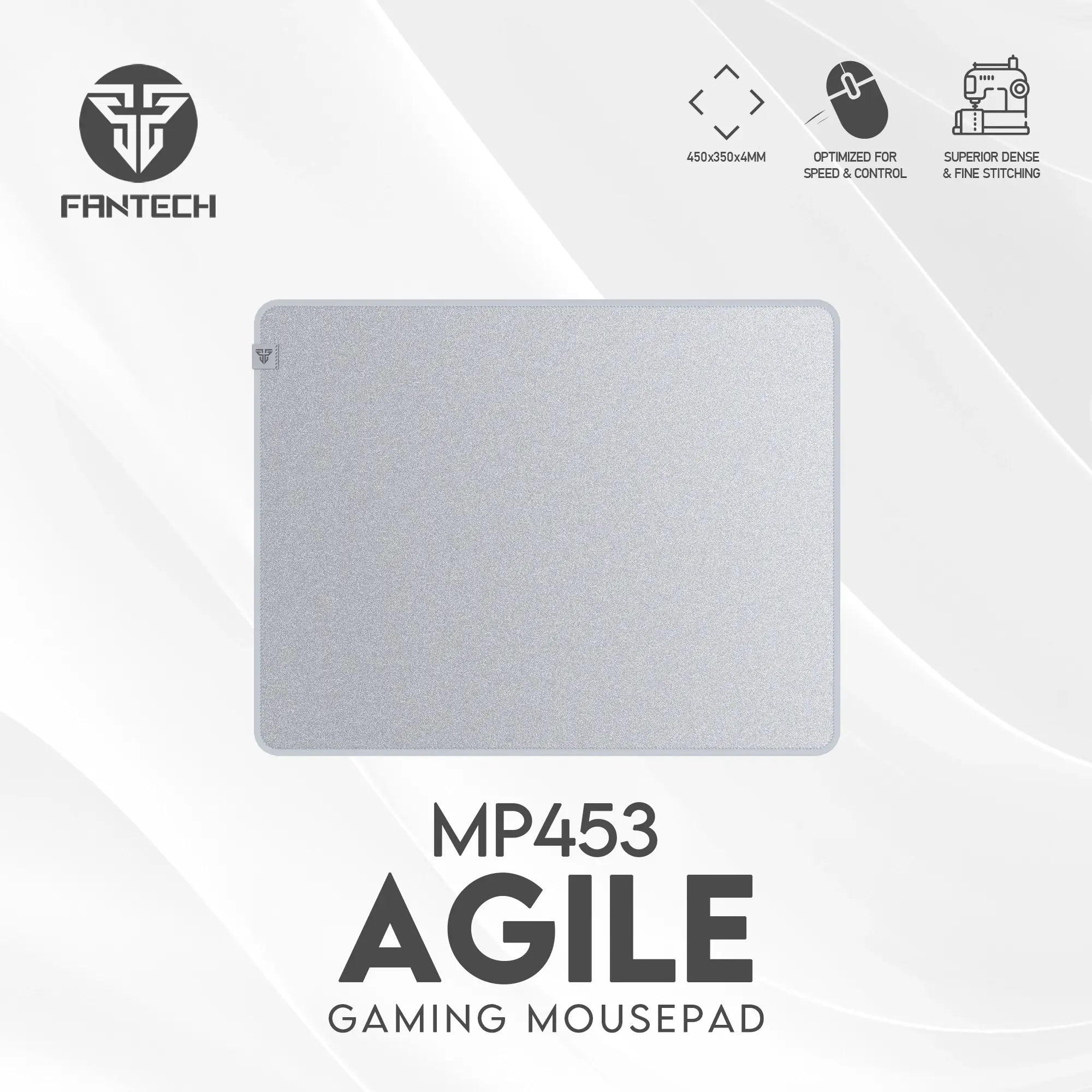 Fantech Agile Mp453 (450 X 350 X 3mm) Anti Slip Base Gaming Mouse Pad Grey Fantech Agile Mp453 (450 X 350 X 3mm) Anti Slip Base Gaming Mouse Pad Grey