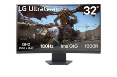 Lg 32gs60qc B 32 Inch Ultragear Qhd 2k 180hz 1ms Amd Freesync Hdr10 1000r Curved Gaming Monitor