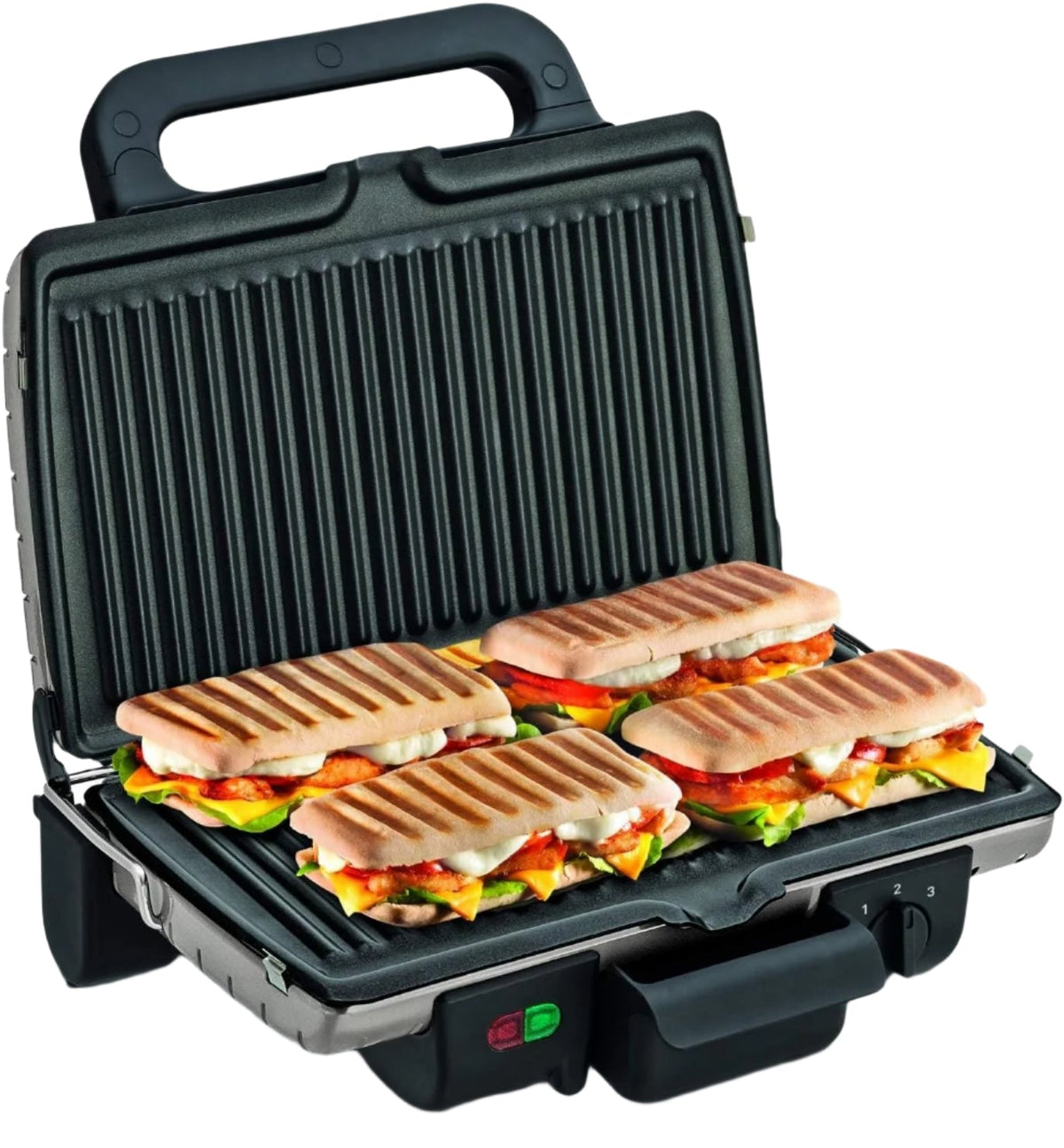 Tefal Grill Cooking Positions, Panini & Barbecue, 1700Watts, Grey - TEGC302B28
