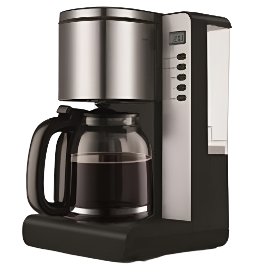 Daewoo Coffee Maker 12 Cups, 1.50Lit, 1000Watts, Stainless Steel - DE-1101TB