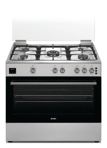 Simfer Gas Cookers, Full Option, Full Safety, Fan, 90Cm, Stainless Steel - F-9080SS