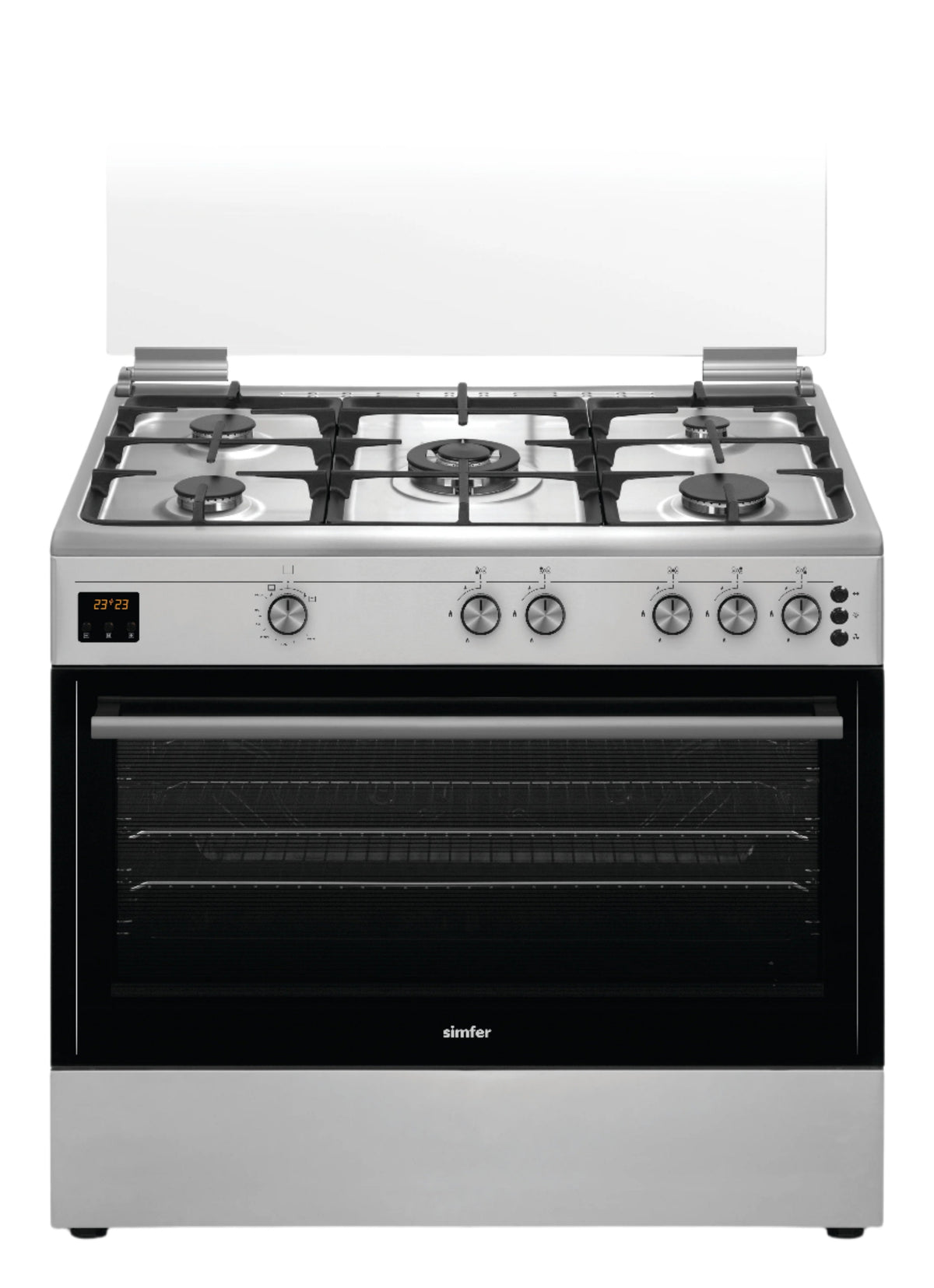 Simfer Gas Cookers 90 cm full option, Steel, Full Safety, fan - F-9045SS