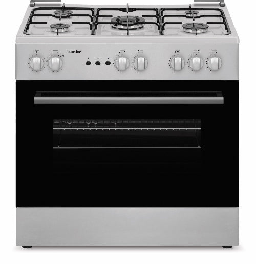 Simfer Gas Cooker, 80Cm, Full option, Full Safety, Stainless Steel - F8055SS