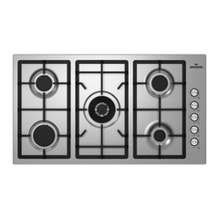 Mondin Gas Built in Hob, Cast Iron with Safety, 90Cm, Stainless Steel - FQ905VTGV