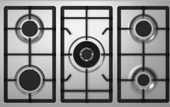 Mondin Gas Built in Hob, Cast Iron with Safety, 90Cm, Stainless Steel - FQ905VTGV