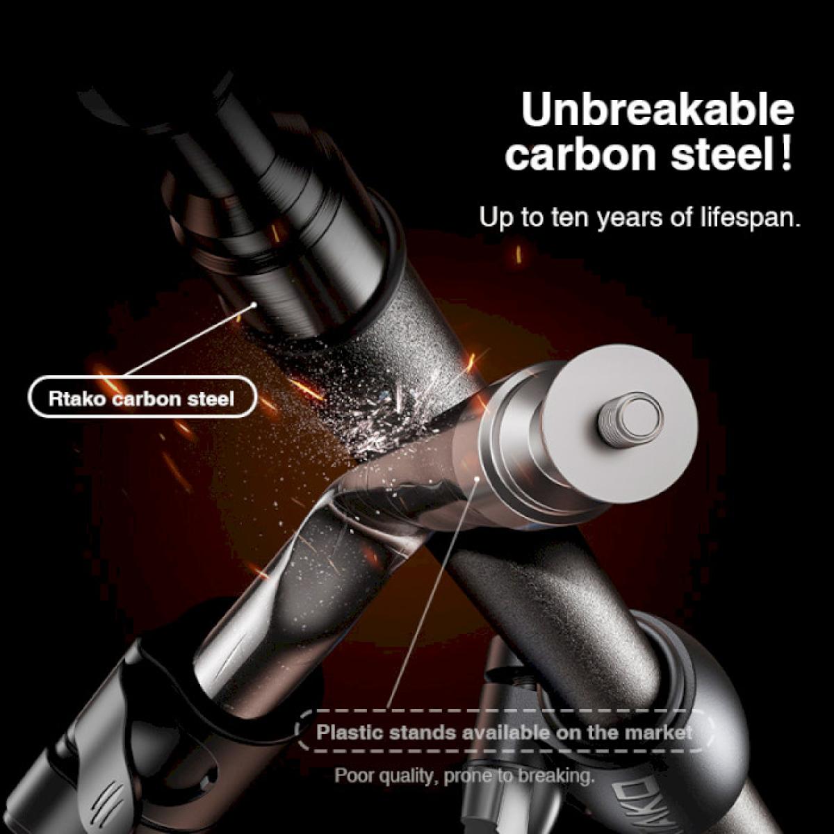 Rtako Zj ZB03 Matte Finish Carbon Steel 2.1 meter Adjust Height Tripod 360° Rotation Black