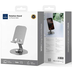 Wiwu Zm 014 360 Degree Rotatable Metal Stand Base And Desktop Mobile Phone And Tablet Holder Silver