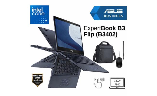 Asus Expertbook B3 Flip (2025) B3402fva Intel Core 7 10 Cores Business Class Military Grade Aluminum 2 In 1 Touch Display Bundle ((carry Case + Mouse + Styluse)) Asus Expertbook B3 Flip (2025) B3402fva Intel Core 7 10 Cores Business Class Military Grade Aluminum 2 In 1 Touch Display Bundle ((carry Case + Mouse + Styluse))