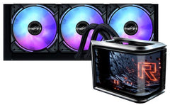 Asus Rog Ryuo Iv Slc 360 Argb Liquid Cpu Cooler, 6.67" Amoled Display, 360mm Radiator, 3x 120mm Mf 12c Argb Fans, 2650 Rpm Speed, 71.44 Cfm Fan Airflow, Black
