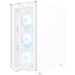 ASUS A21 PLUS (White) Micro - ATX ARGB Mid Tower Tempered Glass Gaming Case, Front Performance Mesh Panel with 4 X120MM ARGB Fan