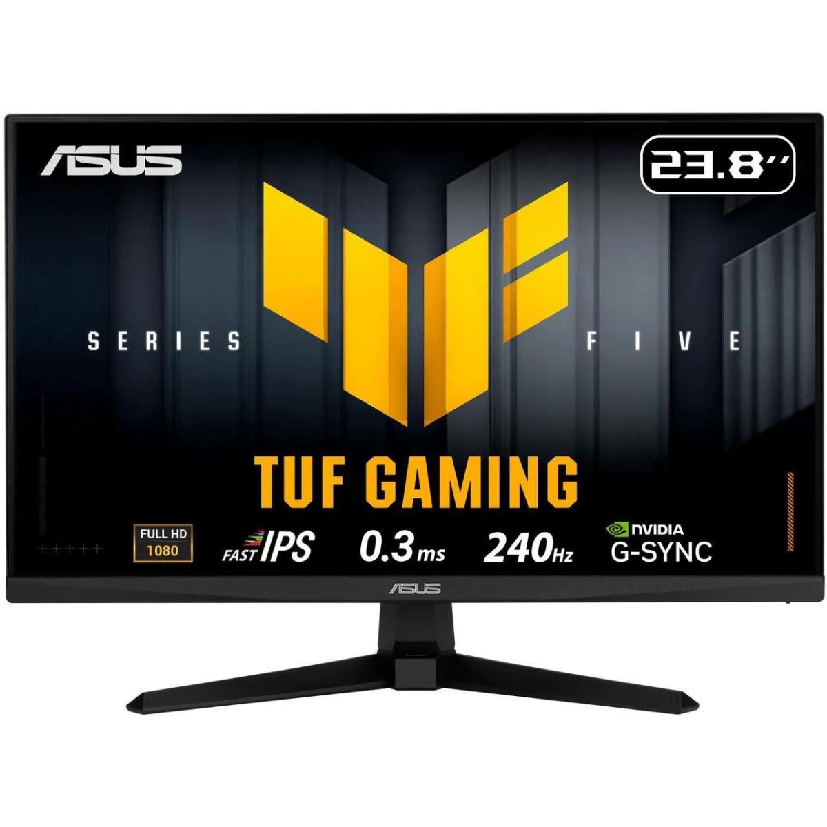 Asus Tuf Vg249qm5a Gaming A.i 24" Fast Ips Full Hd 240hz 0.3 Ms Hdr10 99% Srgb G Sync Compatible W/ 2x Hdmi & Display Port , Black
