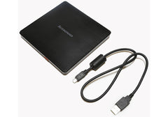 Lenovo Slim DVD Burner DB65 – Ultra‑Slim USB External Optical Drive, CD/DVD Rewrite & Playback, Compact Travel Design