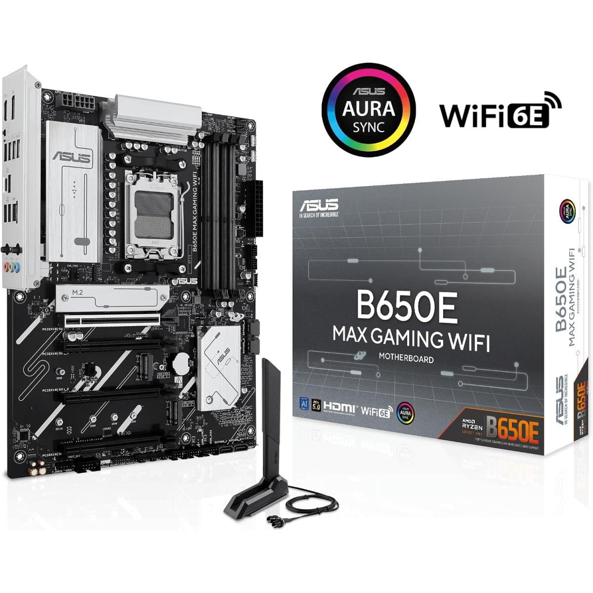 ASUS B650E MAX GAMING WIFI ATX AM5 Motherboard with Wi-Fi 6E & 2.5Gb Ethernet