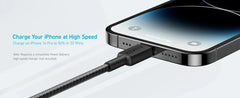 ANKER 32 USB-C TO LIGHTNING CABLE 10FT BRAIDED BLACK