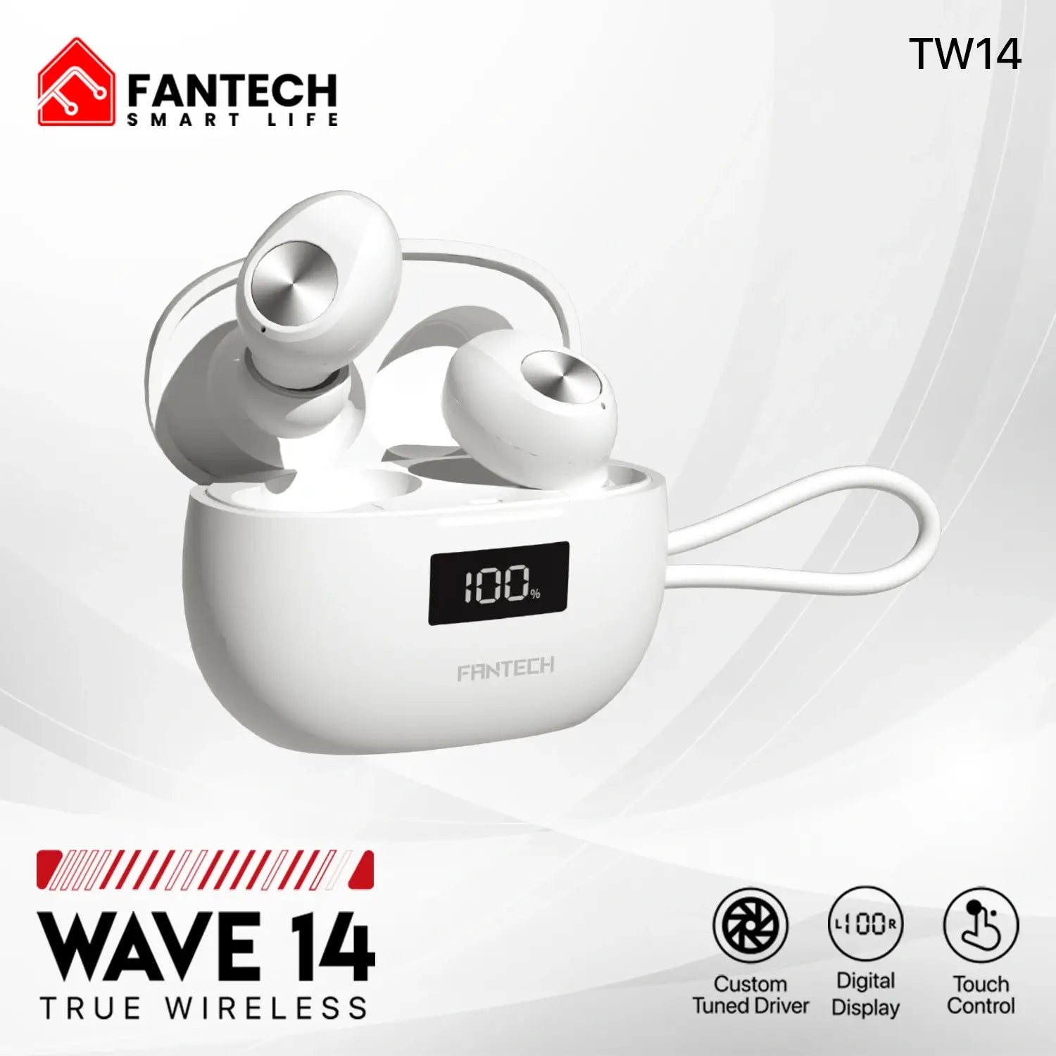 Fantech Wave 14 Tw14 True Wireless Earbuds White Fantech Wave 14 Tw14 True Wireless Earbuds White