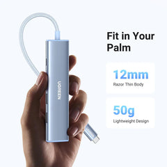 Ugreen 35581 Usb C To 5 In 1 Multiport Adapter 4k30hz 100w Usb C Pd, & 3x 5gbps Usb A Blue