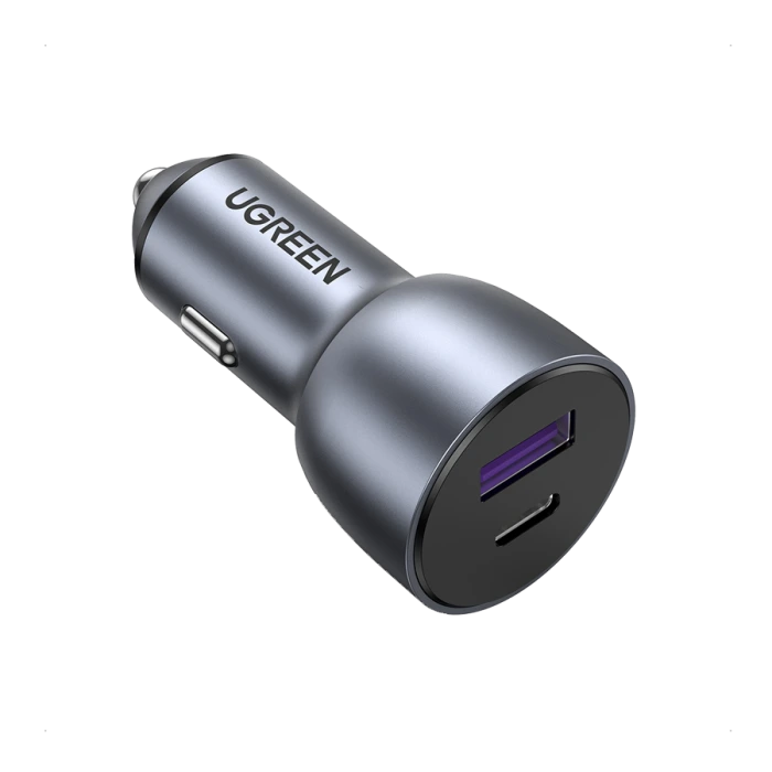 Ugreen 60980 52.5w Fast Car Charger Usb A And Usb C Alu Case