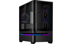 ASUS Prime AP202 ARGB Black mATX pc case with Fully Tempered Curved Glass, Supports Graphics Cards up to 420mm Long, 360mm Long radiators, Easy-Detach Rail, Patented Slot Vent, 3 Built-in ARGB Fans