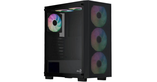 AeroCool B509A Flow (Black) ARGB Stylish ATX Mid Tower Tempered Glass Gaming Case w/ Mesh Front & 6 Pre-installed 120mm ARGB Fans
