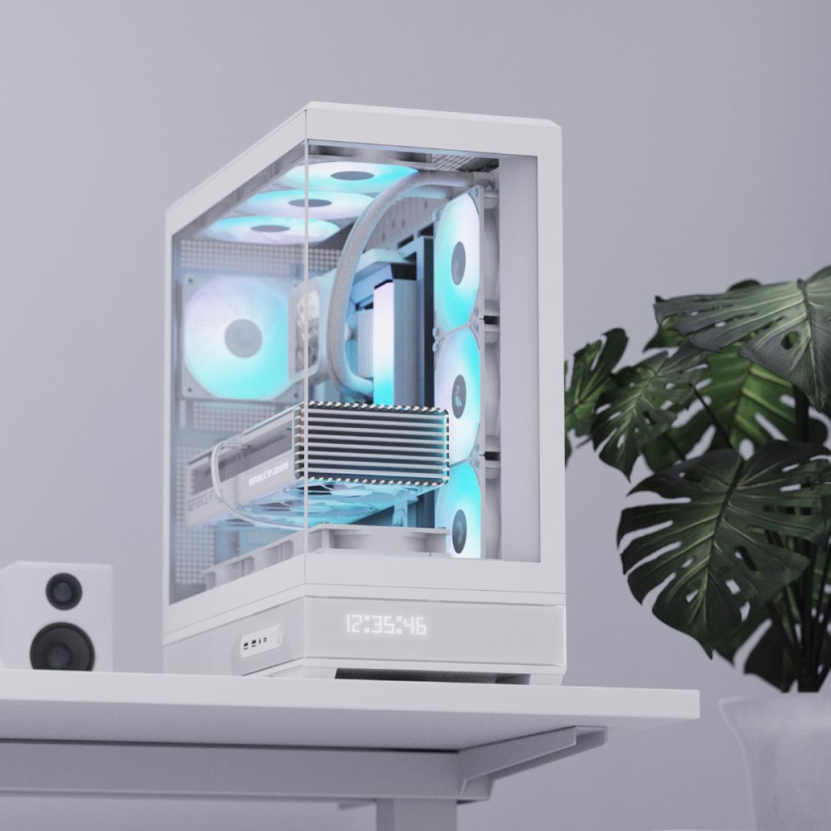 AeroCool ACL-P500B-DIGI-WT-FRPW ACL P500B P500B white 120mm ARGB computer cases Stylish