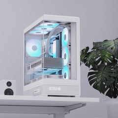 AeroCool ACL-P500B-DIGI-WT-FRPW ACL P500B P500B white 120mm ARGB computer cases Stylish