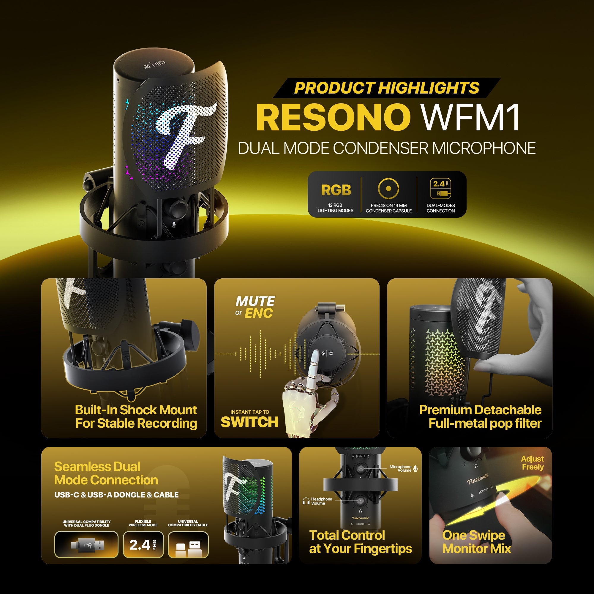 Fantech wireless microphone for audio recording