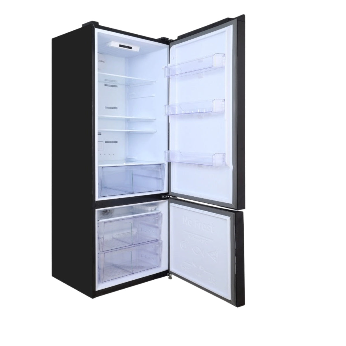 Unionaire Bottom Freezer Refrigerator, 410Lit, Black Glass - 600CEPBLG1A
