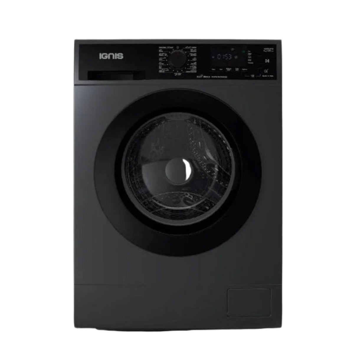 Ignis Front Load Washing Machine A+++, 8KG, 1400RPM, Black - IGW8JFIS