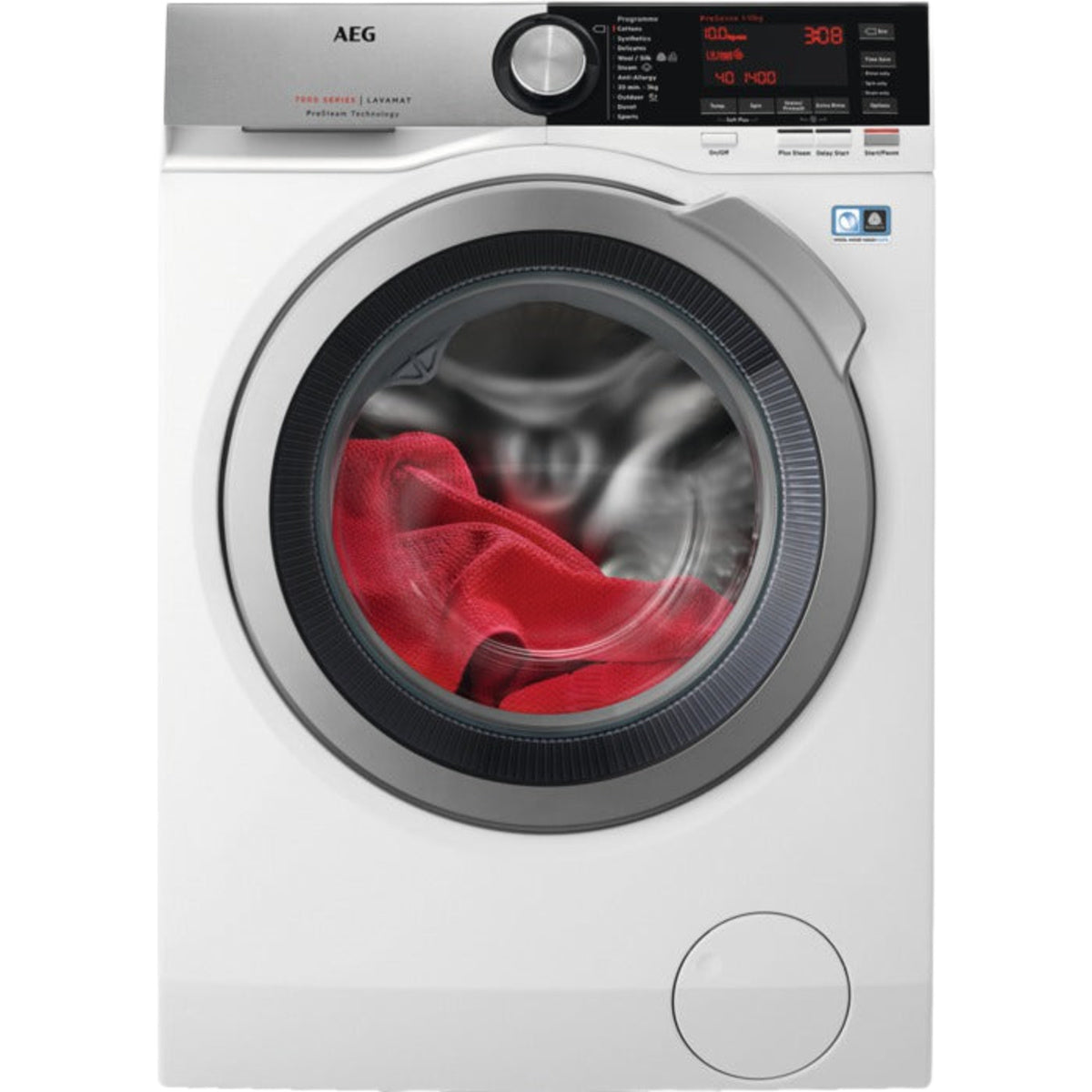 AEG Lava mat Front Load Washing Machine A+++, 10KG, 1400RPM, White - LFE7C1412B