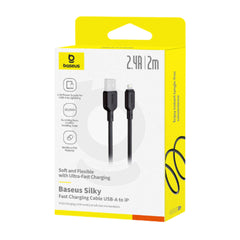 Baseus Silky Series USB-A to Lightning Fast Charging Cable 2m 2.4A — Cluster Black - P10377702113-01