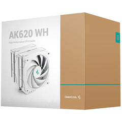 DeepCool AK620 White CPU Air Cooler Mighty 260w TDP 6 Copper Heat Pipes Dual-Tower CPU Cooler w/ FK120 Fans 120mm PWM 1850RPM