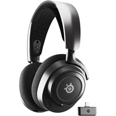 SteelSeries Arctis Nova 7 Wireless (Black) (2.4GHz/Bluetooth/USB-C/3.5mm) Spatial Surround 7.1 Gaming Headset w/ Neodymium Magnetic Driver Up To 38, AI-powered Noise Cancelling Mic, 38HR Battery For PC, Mac, PS5, PS4, Switch, Mobile | Arctis Nova 7 (Black