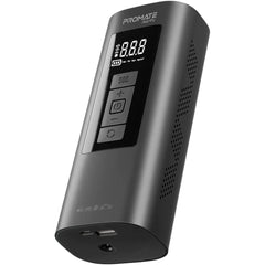 Promate Aerify 4-in-1 Compa Electric Air Pump w/ 6000MaH Power Bank 150PSI LED Light SOS Safety Hammer & Built-In TPMS for Car Tires