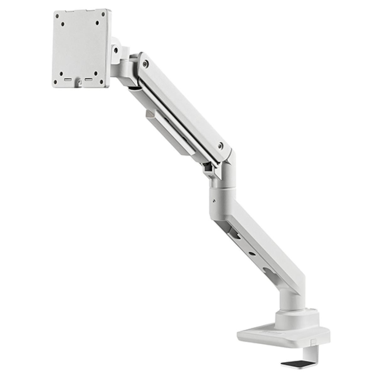 SilverStone ARM14 (White) Single Monitor Arm w/ Heavy-Duty Gas Spring Design & Versatile Adjustability, For Monitors Up To 49" Size & 20kg Weight, VESA Mounting Interface Standard (MIS), 100mm x 100mm / 75mm x 75 mm Mounting Hole | SST-ARM14