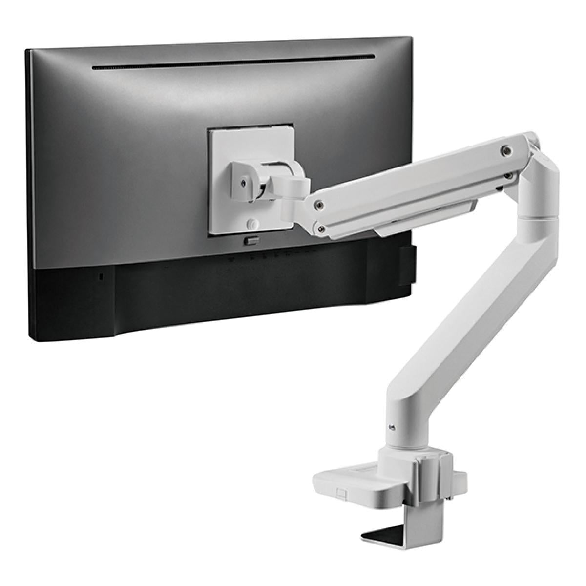 SilverStone ARM14 (White) Single Monitor Arm with Heavy - Duty Gas Spring Design & Versatile Adjustability