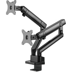 SilverStone ARM25 (Black) Dual Monitor Arm w/ Mechanical Spring Design & Versatile Adjustability, For Monitors Up To 32" Size & 9kg Weight, VESA Mounting Interface Standard (MIS), 100mm x 100mm / 75mm x 75 mm Mounting Hole | SST-ARM25 (Black)