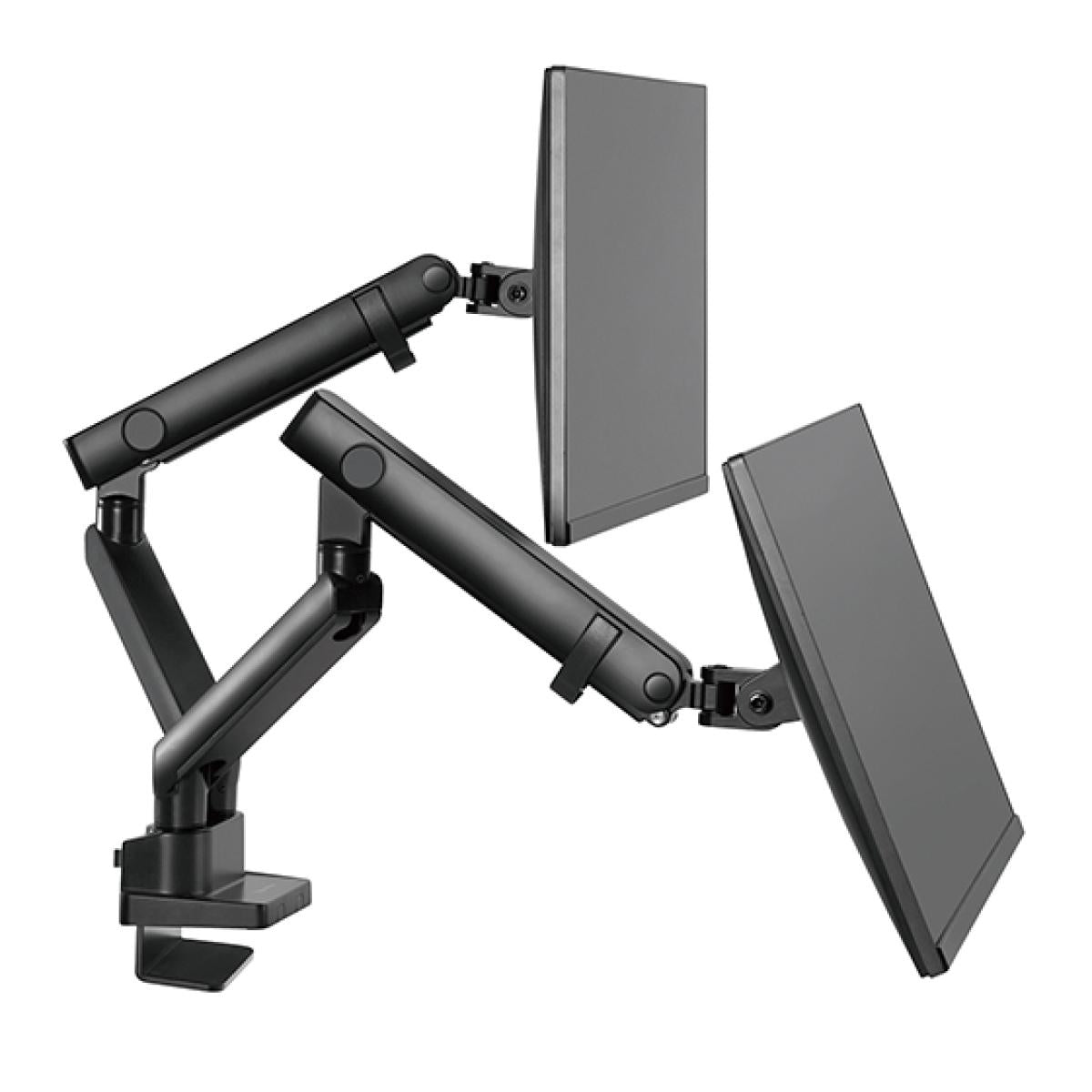 SilverStone ARM25 (Black) Dual Monitor Arm with Mechanical Spring Design & Versatile Adjustability