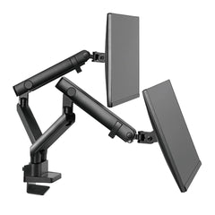 SilverStone ARM25 (Black) Dual Monitor Arm with Mechanical Spring Design & Versatile Adjustability