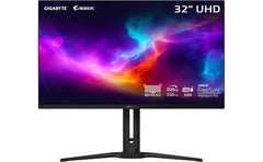Gigabyte Aorus Fo32u2 32” 240hz Qd Oled Gaming Monitor Uhd 4k 0.03ms Gtg Amd Freesync Premium Pro Type C Kvm Hdmi, Dp, Type C W/ Height Adjustable & Speakers Black