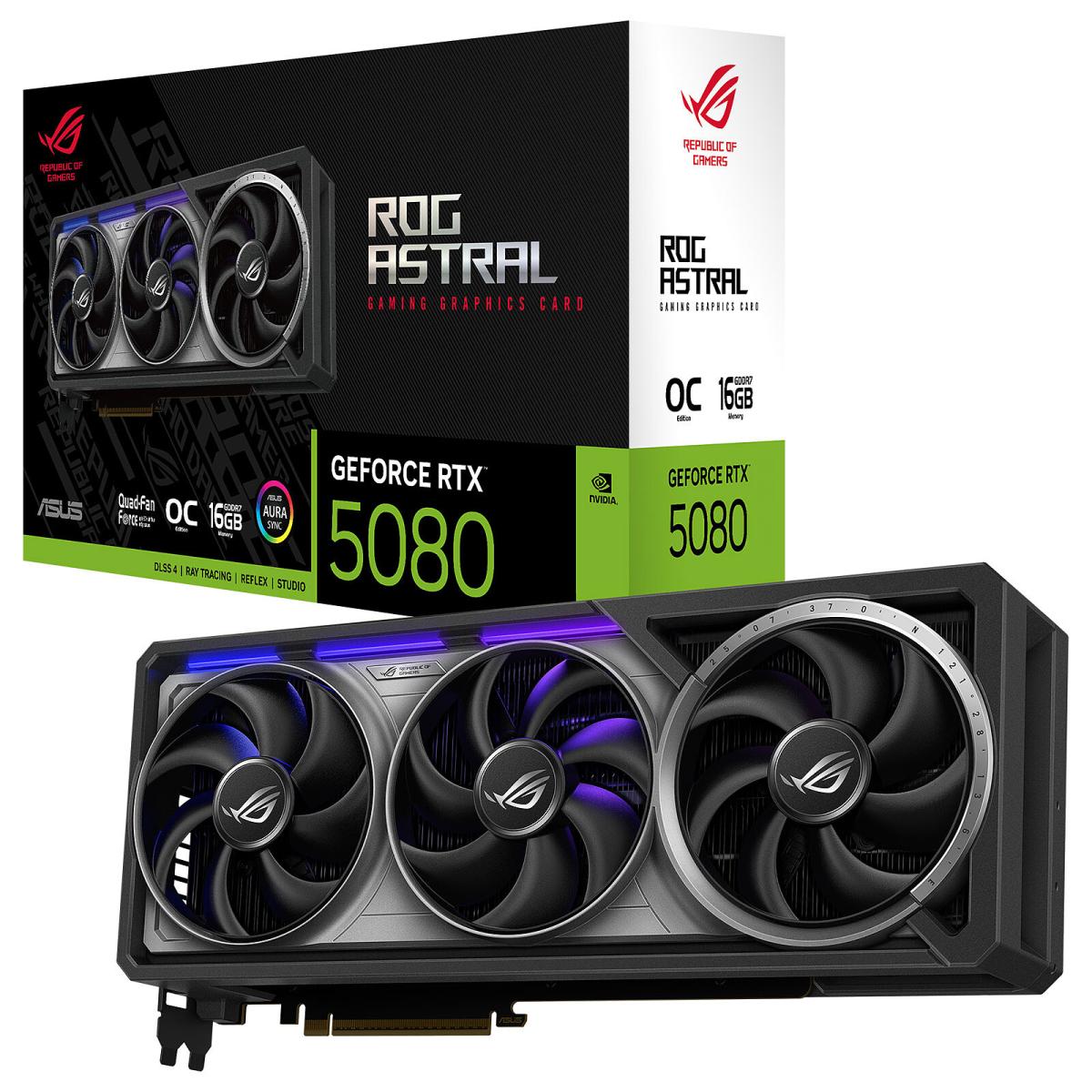 ASUS ROG Astral Nvidia GeForce RTX 5080 16GB GDDR7 OC Edition PCI-Express 5.0 DLSS 4.0 Video Card