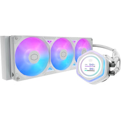 Cooler Master Atmos II 360 LCD AIO CPU Liquid Cooler – 360mm Radiator, Customizable LCD Display, 3X ARGB PWM Fans, Dual-Chamber Pump, Ultra-Quiet Performance, AMD AM5/AM4 & Intel LGA 1851/1700, White