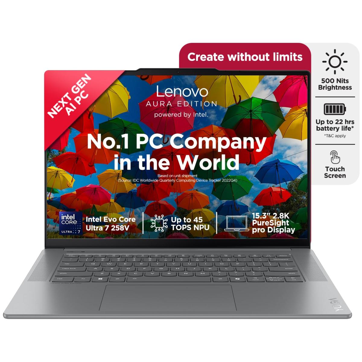 Lenovo Yoga Slim 7i Aura Edition (2025) New Intel Core Ultra 7 Gen Ii 258v 8 Cores Copilot+ Pc W/ Intel® Arc™ Graphics 140v & 2.8k Oled 120hz Screen - CompuMe