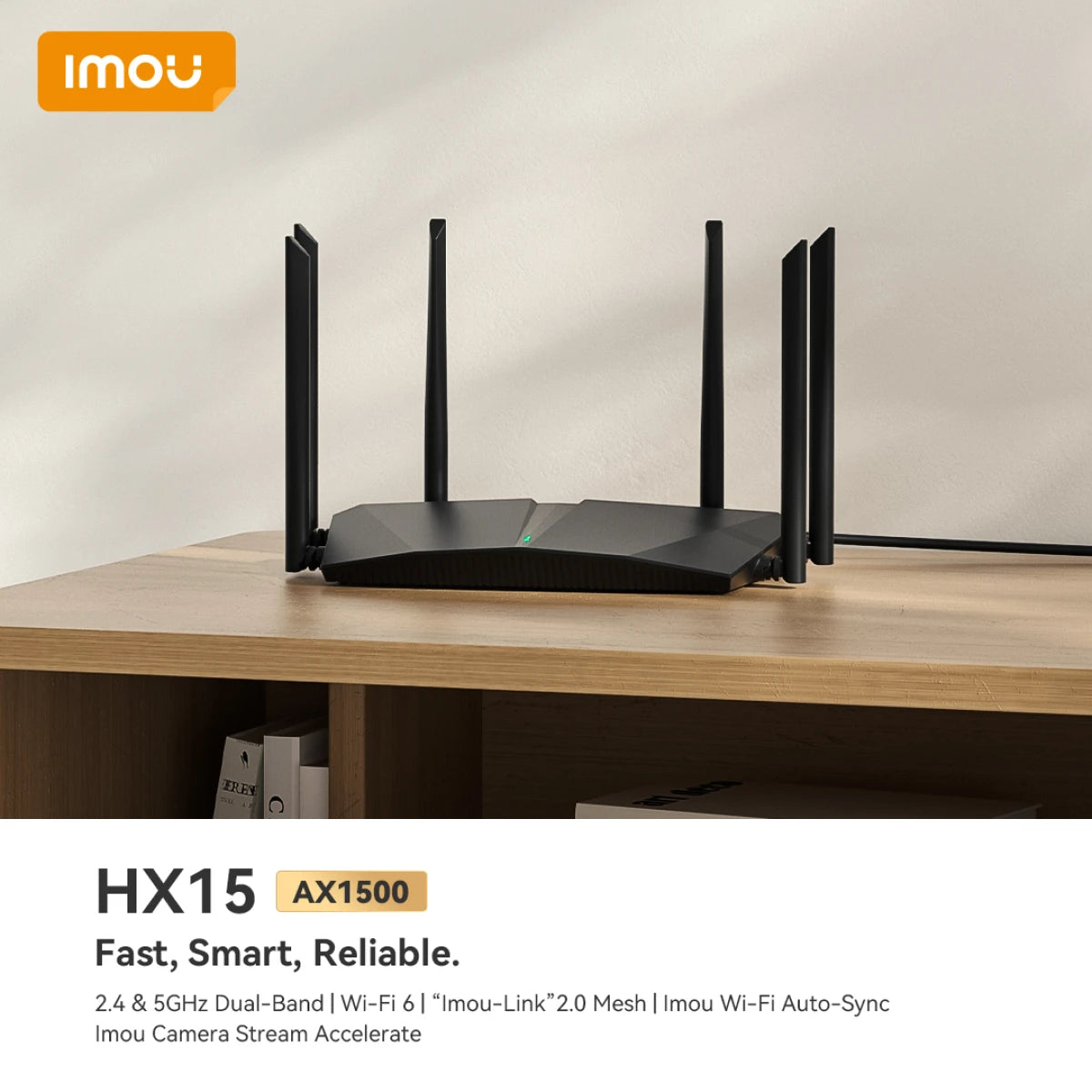 IMOU HX15 AX1500 Gigabit Wi-Fi 6 Router - Black