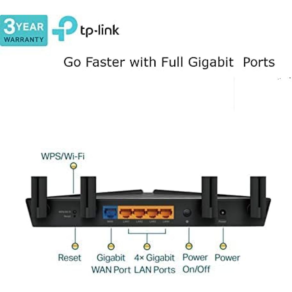 Tp Link Archer AX53 Wi Fi 6 AX3000 Mbps Gigabit Dual Band Onemesh™ Dual Core Compatible with Alexa