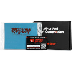 Thermal Grizzly Minus Pad High Compression - 120x100x2.0mm 2-Pack Thermal Interface Pad, Electrically Non-Conductive, High Thermal Conductivity & High Compressibility for SSDs, GPUs & Electronics