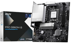 MSI PRO B860M-B mATX - Supports Intel Core Ultra Processors (Series 2), LGA 1851 - Dire 6 Phases, DDR5 Memory Boost (9066+ MT/s OC), PCIe 5.0 x16, M.2 Gen5, 5G LAN