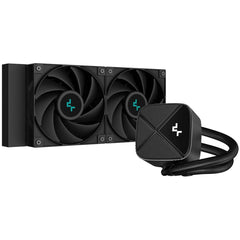 DeepCool LS520S ZERO DARK Liquid Cooler 240mm 3100RPM 280W TDP AIO Cooler Anti-Leak Tech CPU Water Cooler Textured Block For AMD & Intel - Black