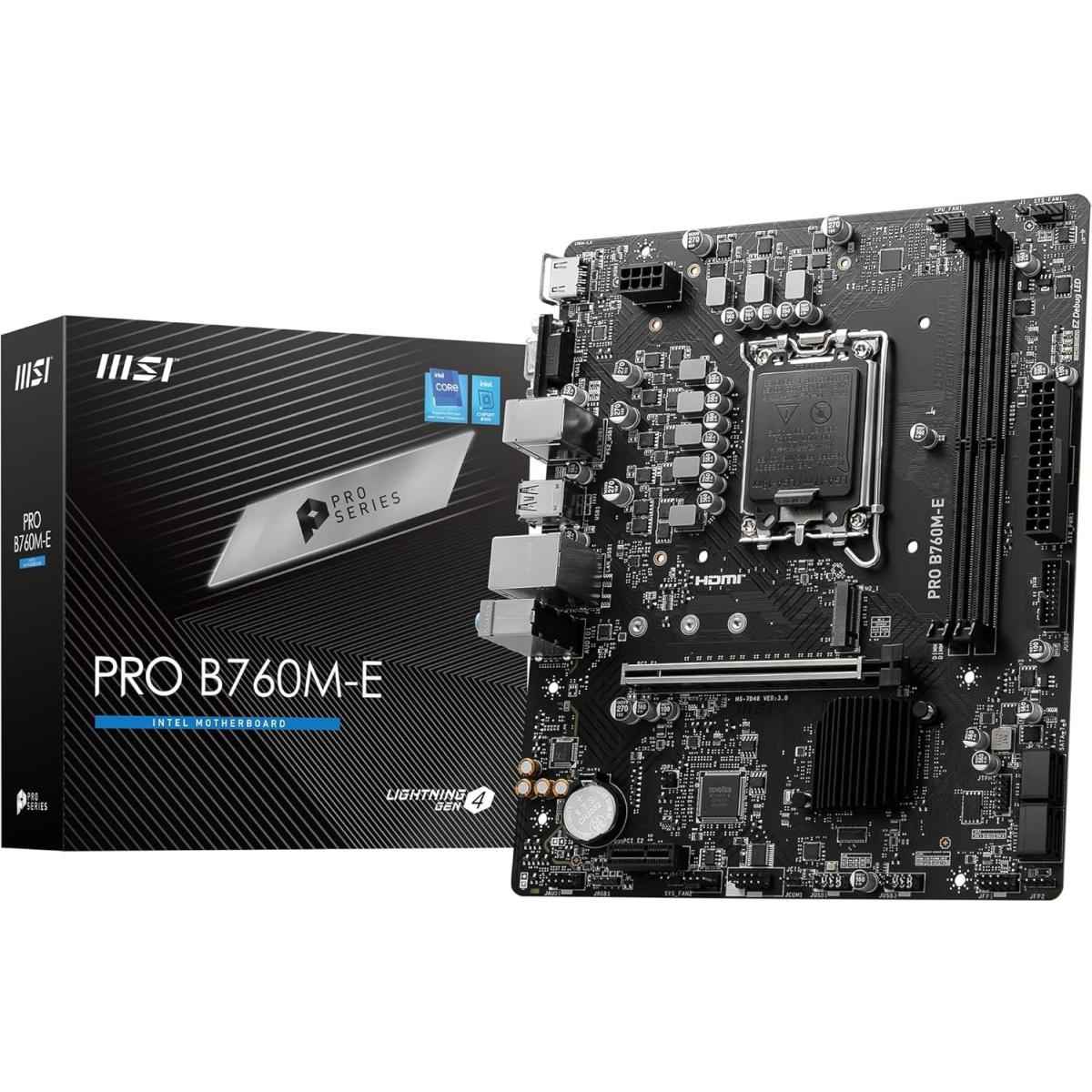 Msi Pro B760m E Ddr5 Intel 13th Gen Motherboard Pcie 4.0 Ddr5 1xm.2 Gen4 X4 Pcie 4.0 Mainboard