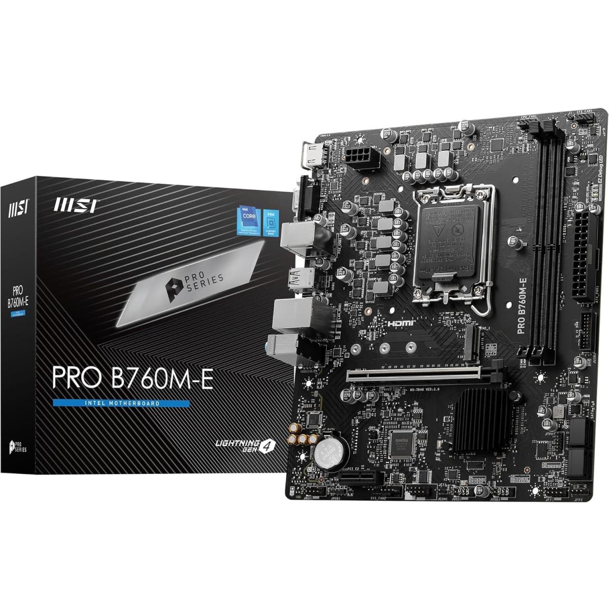 Msi Pro B760m E Ddr5 Intel 13th Gen Motherboard Pcie 4.0 Ddr5 1xm.2 Gen4 X4 Pcie 4.0 Mainboard