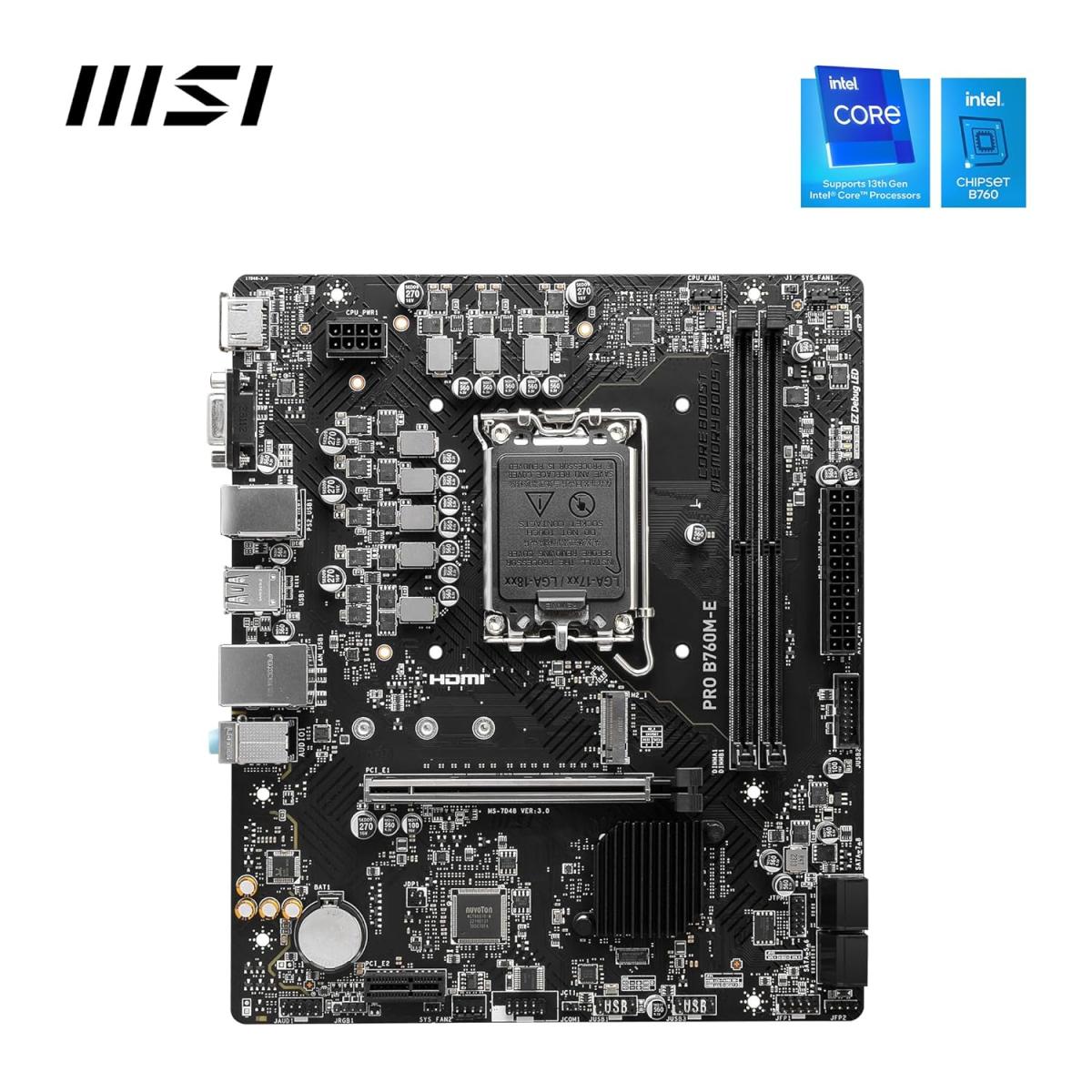 MSI PCIe motherboard for desktop computer builds